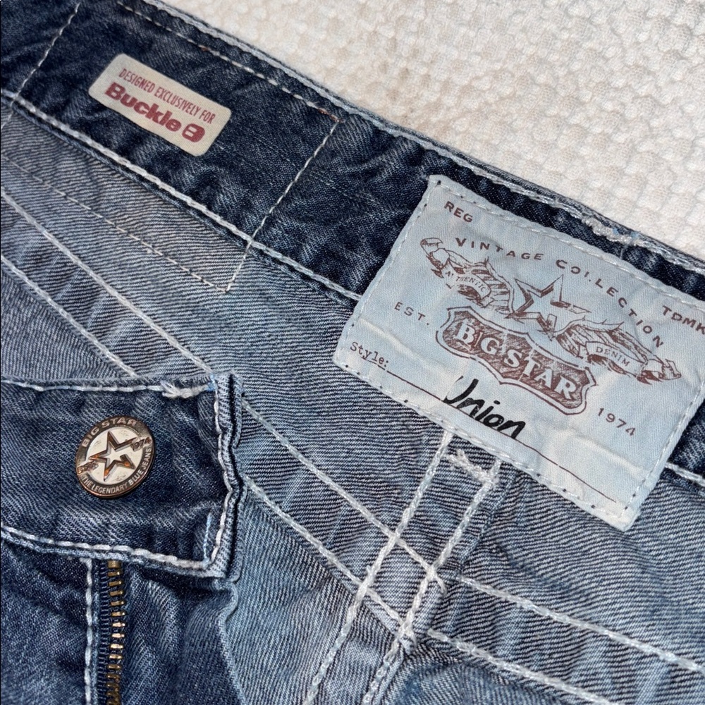 Buckle Big Star Union Vintage Collection Blue Jeans Leather Label, 30 Reg, EUC - Picture 4 of 16